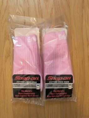Snap On Pink Cotton Crew Socks (2-Pack)